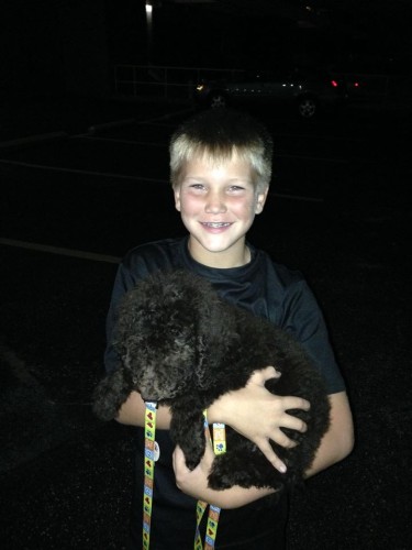 This little boy could not be happier... this was meant to be HIS first puppy.