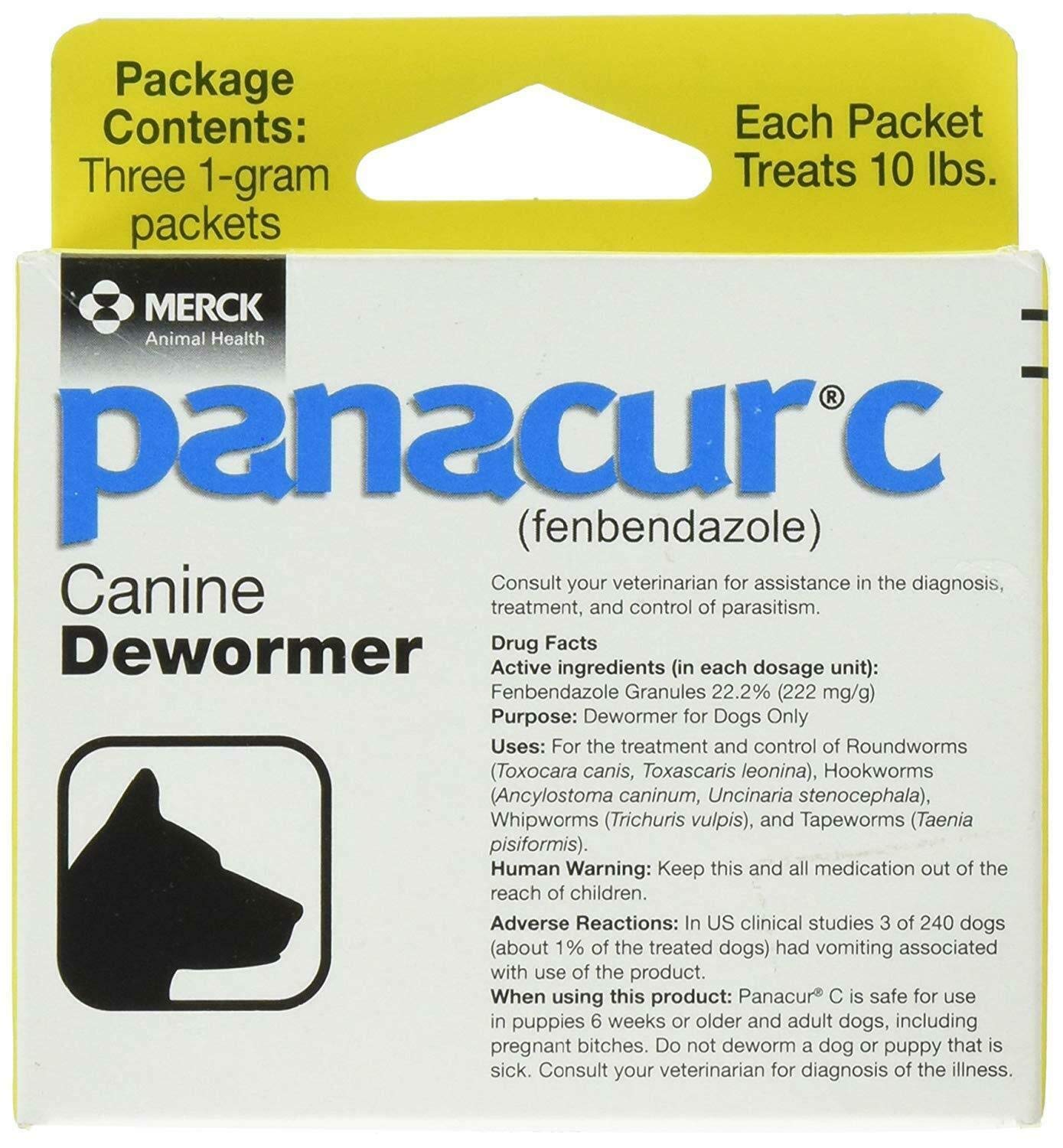 PANACUR C (FENBENDAZOLE) DOG DEWORMER GRANUELS FOR 10 LB DOGS ON AMAZON