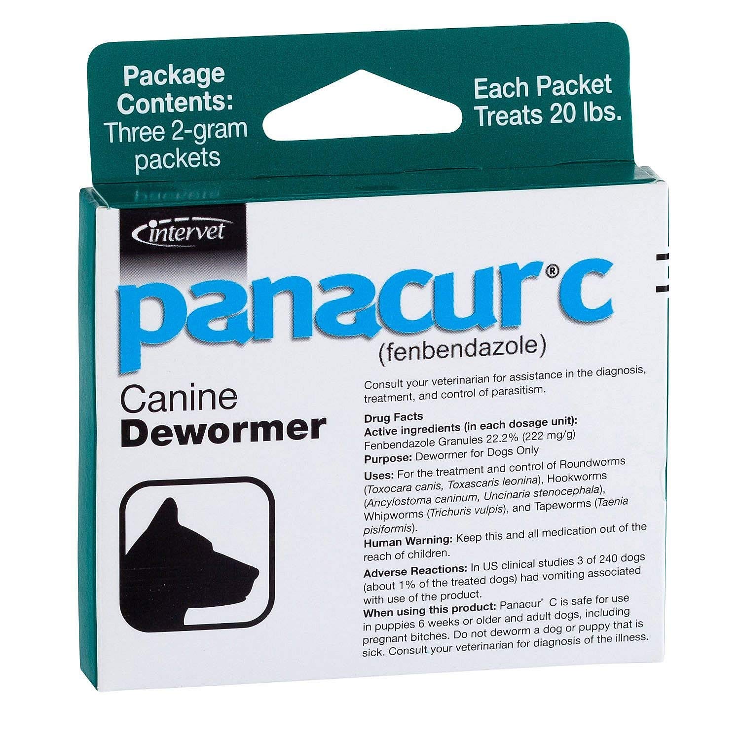 PANACUR C (FENBENDAZOLE) DOG DEWORMER GRANUELS FOR 20 LB DOGS ON AMAZON