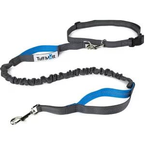 Tuff Mutt Hands-Free Bungee Leash, Gray & Blue