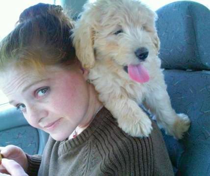 Me and a Puppy -  first car ride..