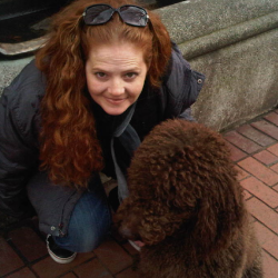 Daisy and me in downtown Portland
